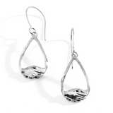 Silver Small Teardrop Clasped Hook Earrings