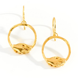 18ct Gold Vermeil Small Circle Clasped Hook Earrings