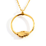 18ct Gold Vermeil Large Clasped Circle Necklace