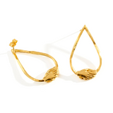 18ct Gold Vermeil Large Teardrop Clasped Stud Earrings
