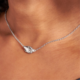 Silver Clasped Hands Choker