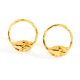 18ct Gold Vermeil Small Circle Clasped Stud Earrings