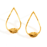 18ct Gold Vermeil Large Teardrop Clasped Stud Earrings