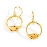 18ct Gold Vermeil Small Circle Clasped Hook Earrings