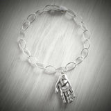 Silver Heart in Hand Bracelet