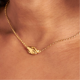 18ct Gold Vermeil Clasped Hands Choker