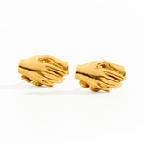 18ct Gold Vermeil Clasped Stud Earrings