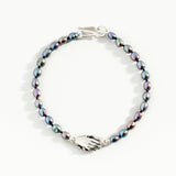 Clasped Hands Peacock Pearl Bracelet