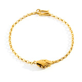 18ct Gold Vermeil Clasped Hands Bracelet