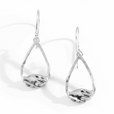 Silver Small Teardrop Clasped Hook Earrings