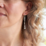 Twisted Drop Silver Heart Hook Earrings