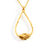 18ct Gold Vermeil Large Clasped Teardrop Necklace