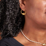 18ct Gold Vermeil Small Circle Clasped Stud Earrings