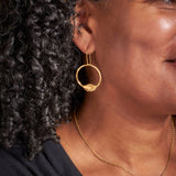 18ct Gold Vermeil Large Circle Clasped Fixed Hook Earrings