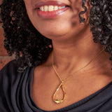 18ct Gold Vermeil Large Clasped Teardrop Necklace