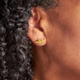 18ct Gold Vermeil Clasped Stud Earrings