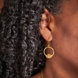 18ct Gold Vermeil Small Circle Clasped Hook Earrings