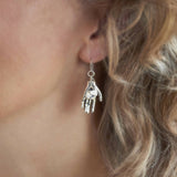 Silver Heart in Hand Hooks
