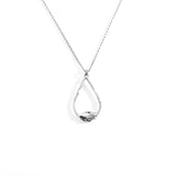 Silver Large Clasped Teardrop Necklace
