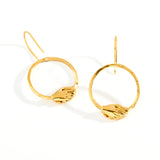 18ct Gold Vermeil Large Circle Clasped Fixed Hook Earrings