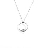 Silver Large Clasped Circle Necklace
