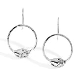 Silver Large Circle Clasped Fixed Hook Earrings
