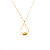 18ct Gold Vermeil Large Clasped Teardrop Necklace