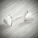 Silver Heart Studs