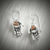 Rose Gold Heart in Hand Hooks