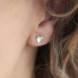Silver Heart Studs