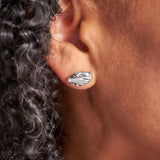 Silver Clasped Stud Earrings