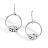 Silver Small Circle Clasped Hook Earrings