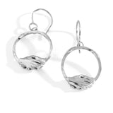Silver Small Circle Clasped Hook Earrings