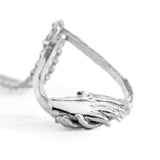 Silver Small Clasped Teardrop Necklace