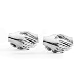Silver Clasped Stud Earrings