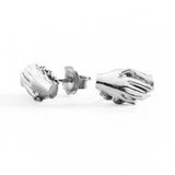 Silver Clasped Stud Earrings