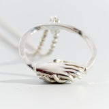 Silver Small Clasped Circle Necklace