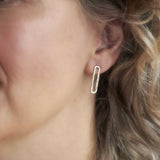 Silver Paperclip Studs