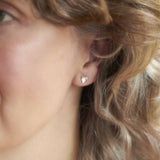 Silver Heart Studs