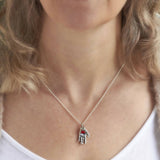 Red Heart in Hand Necklace