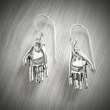Silver Heart in Hand Hooks