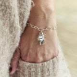 Silver Heart in Hand Bracelet