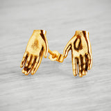 18ct Gold Vermeil Tiny Hand Stud Earrings