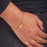 Gold Vermeil Clasped Hand Bracelet