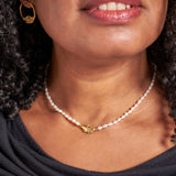 Clasped Hands Pearl Choker