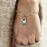 Red Heart in Hand Bracelet