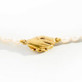 Clasped Hands Pearl Choker