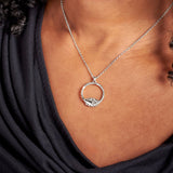 Silver Small Clasped Circle Necklace