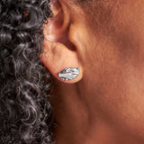 Silver Clasped Hands Stud Earrings
