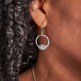 Silver Small Circle Clasped Hook Earrings